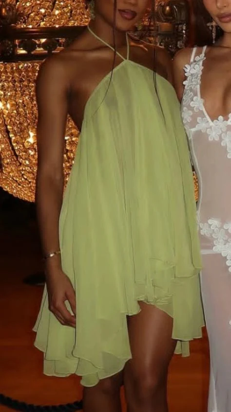 Cute A Line Halter Chiffon Yellow Mini Short Formal Homecoming Dresses Party Short Prom Dress Hoco Dresses DH2749 - Deanwangkt