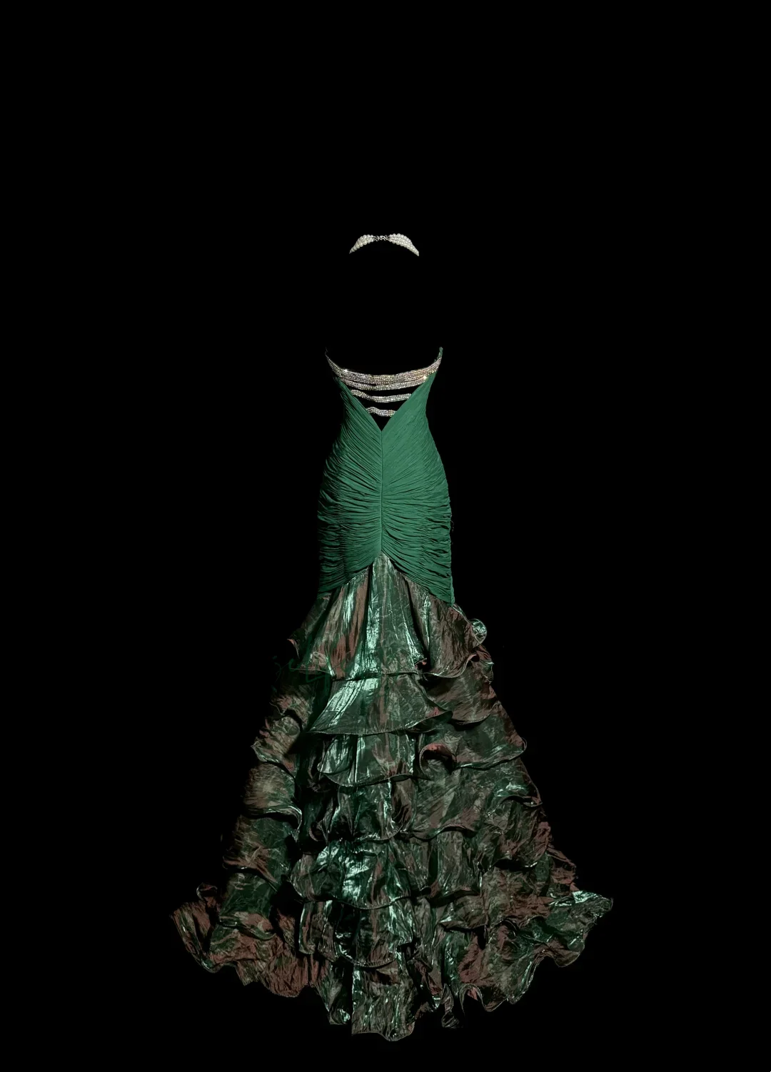 Vintage Mermaid Strapless Dark Green 90s Long Prom Dresses Party Dress 20th Birthday Outfits Graduation Dresses W850 - Deanwangkt