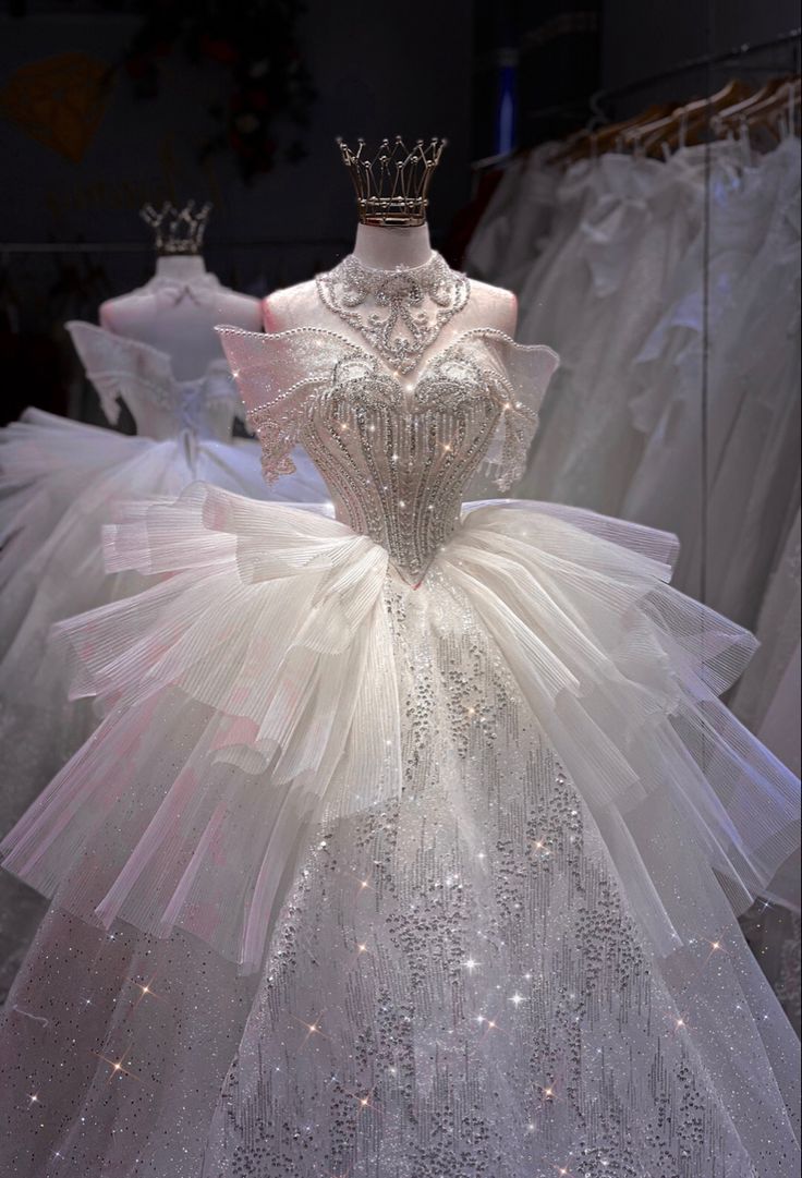 Luxury Ball Gown Off The Shoulder White Sequin With Beads Wedding Dress Modest Wedding Dresses Princess Wedding Gowns DH1490 - Deanwangkt