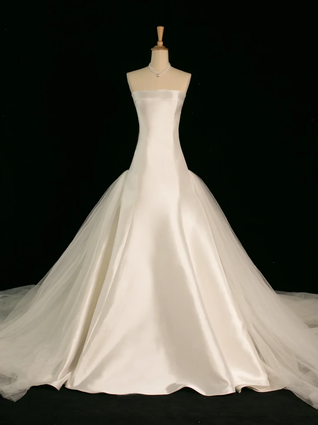 Pretty Wedding Dress Mermaid Strapless Ivory Sleeveless Satin Long Vintage Wedding Dresses Bridal Gowns Brides Gown DH355 - Deanwangkt