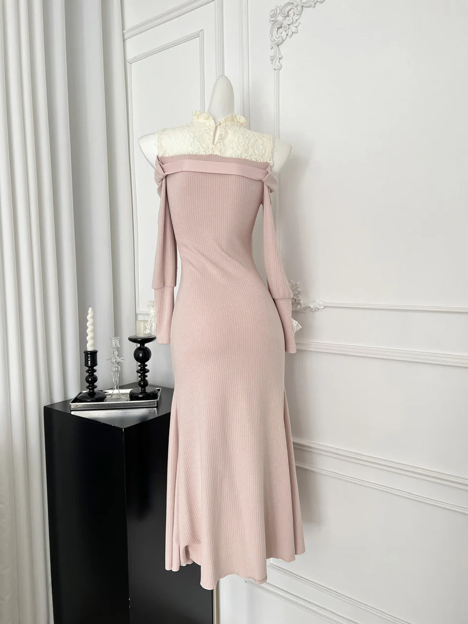 Sweet Mermaid Jewel Long Sleeves Long Women Summer Holiday Knitted Dresses DP0021 - Deanwangkt