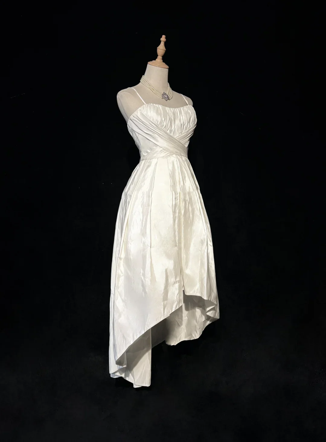 Unique Bridal Dress High Low Spaghetti Straps White 90s Wedding Dresses Vintage Bride Dress Bridal Gowns DH1261 - Deanwangkt