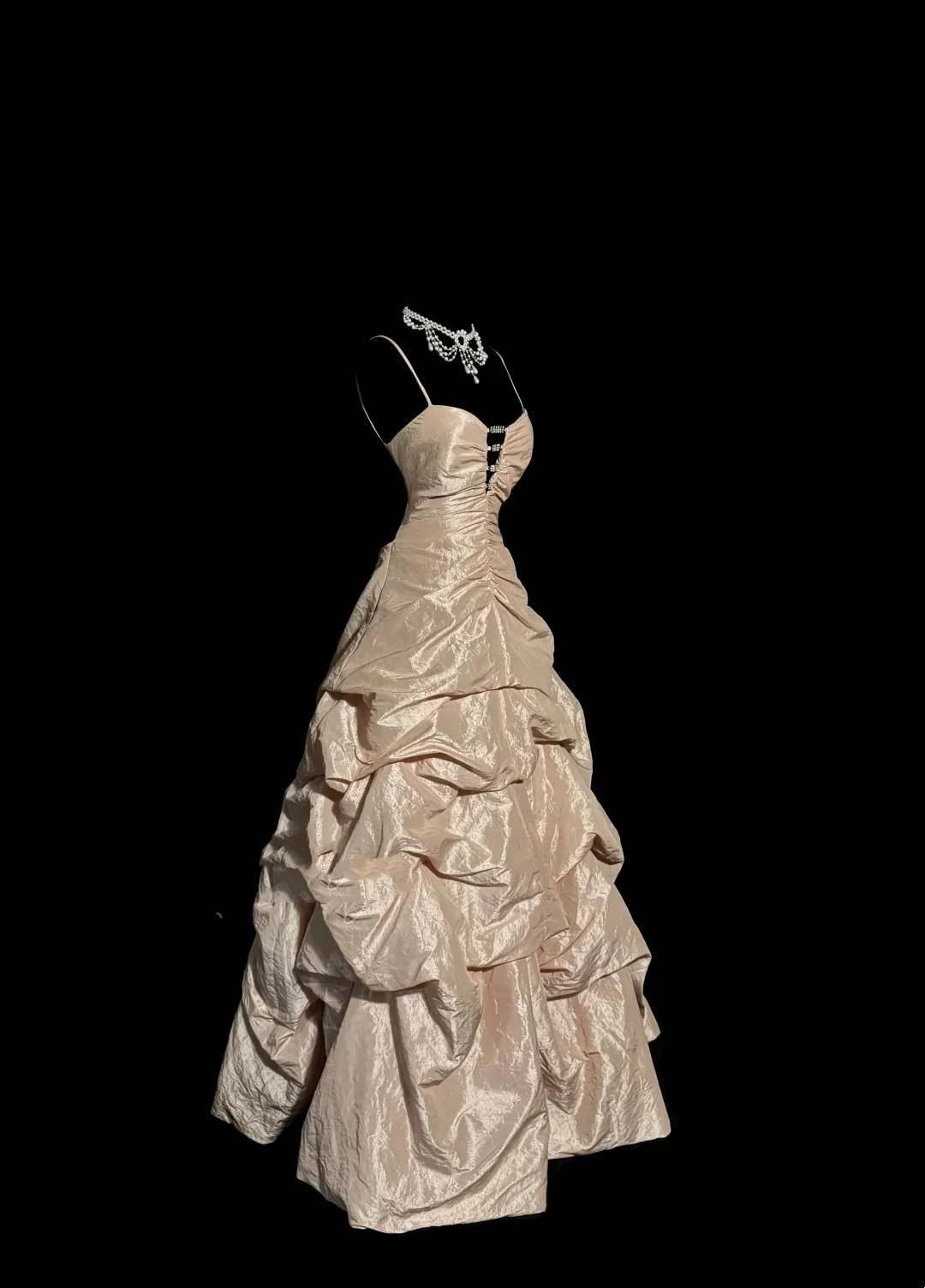 Vintage Ball Gown Spaghetti Straps Champagne 90s Long Prom Dresses Party Dress 30th Birthday Outfits Graduation Dresses W859 - Deanwangkt