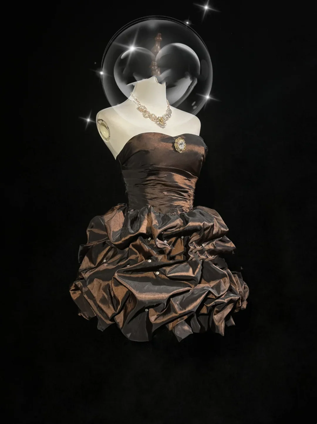 Vintage Ball Gown Sweetheart Taffeta Brown Sleeveless Mini Short Formal 8th Grade Homecoming Dresses Summer Middle School Hoco Dress Homecoming Outfits DH666 - Deanwangkt