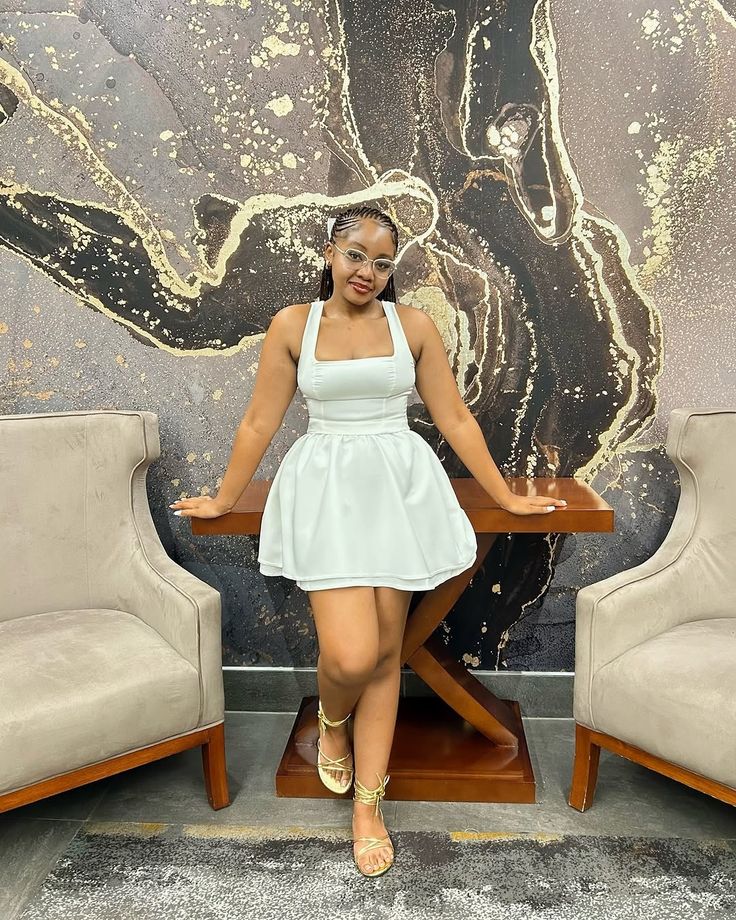 Cute A line Square Neck White Satin Short Formal Homecoming Dresses Party Graduation Dress Hoco Dresses DH2731 - Deanwangkt