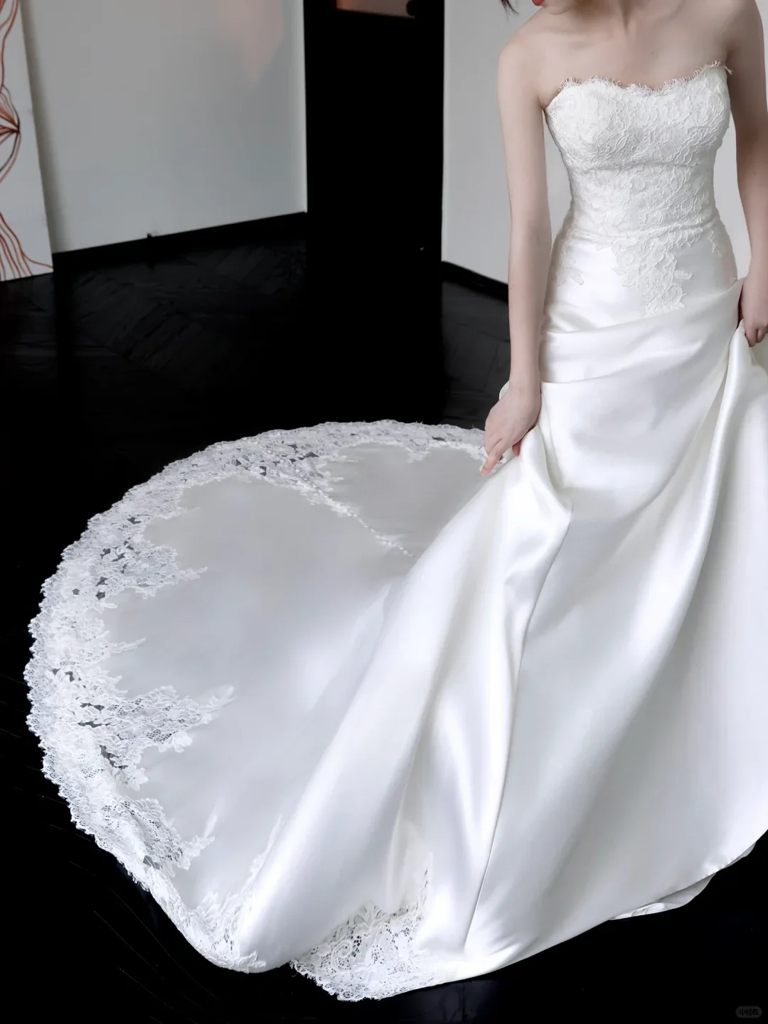 Unique Bridal Gown Mermaid Strapless White Satin Wedding Dresses Bridal Gowns DP670 - Deanwangkt