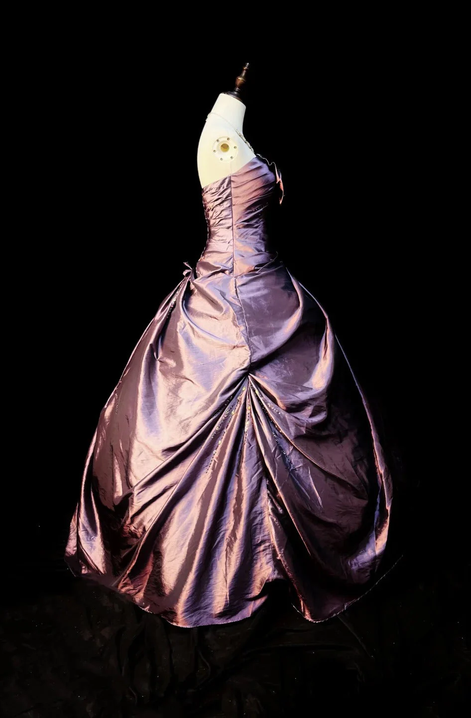 Vintage Taffeta Ball Gowns Strapless Long Prom Dresses, Brown Sweet 16 Dresses DP3223 - Deanwangkt