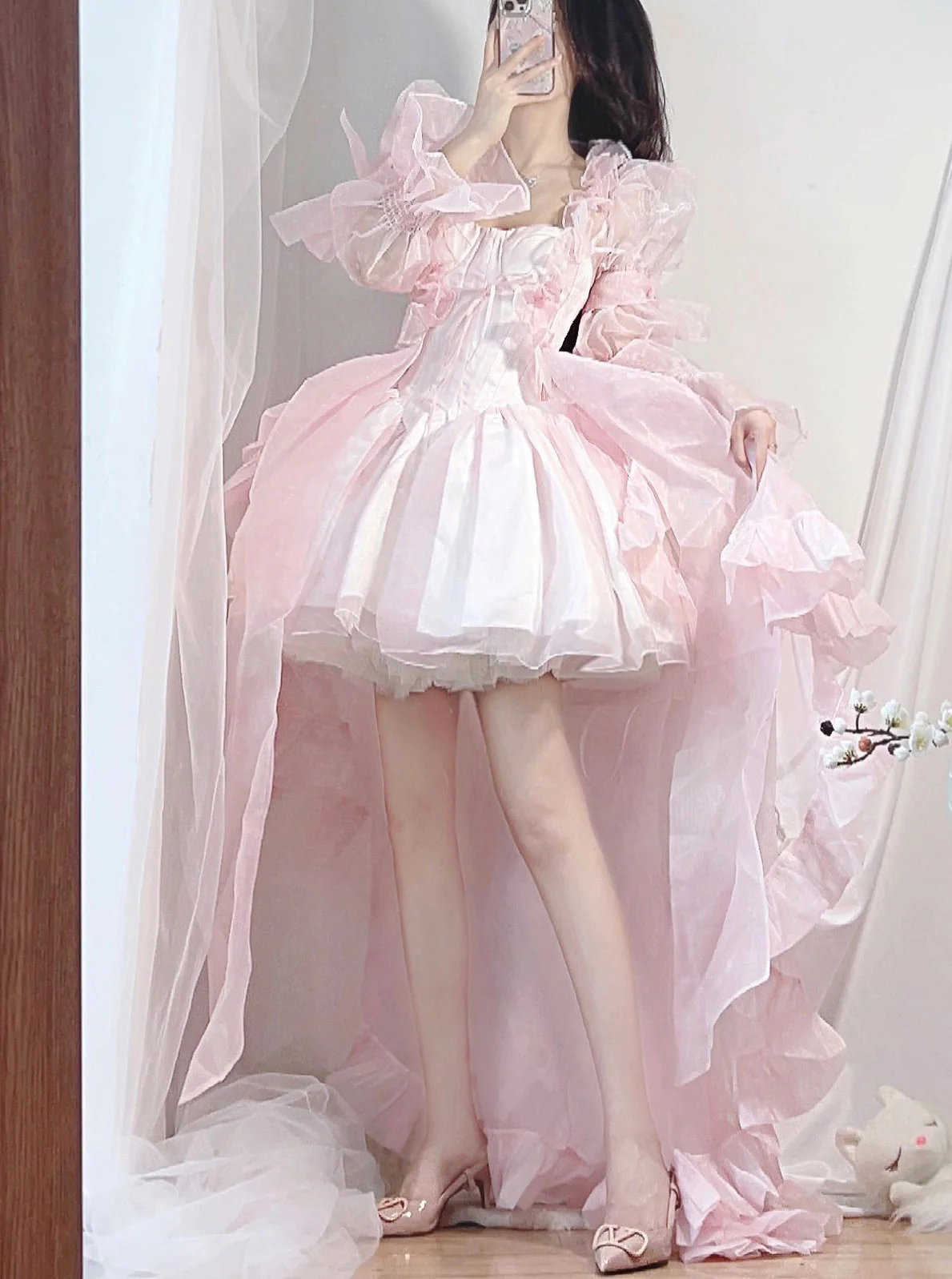 Pretty Ball Gown Short Spaghetti Straps Pink Homecoming Dress Summer Hoco Dresses Cocktail Dress For Senior Teens DP1789 - Deanwangkt