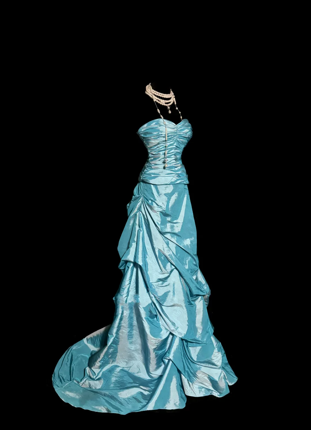 Pretty Ball Gown Sweetheart Blue Taffeta Long Quinceanera Dress Formal Gowns Vestido De 15 Anos Sweet 16 Dress W841 - Deanwangkt