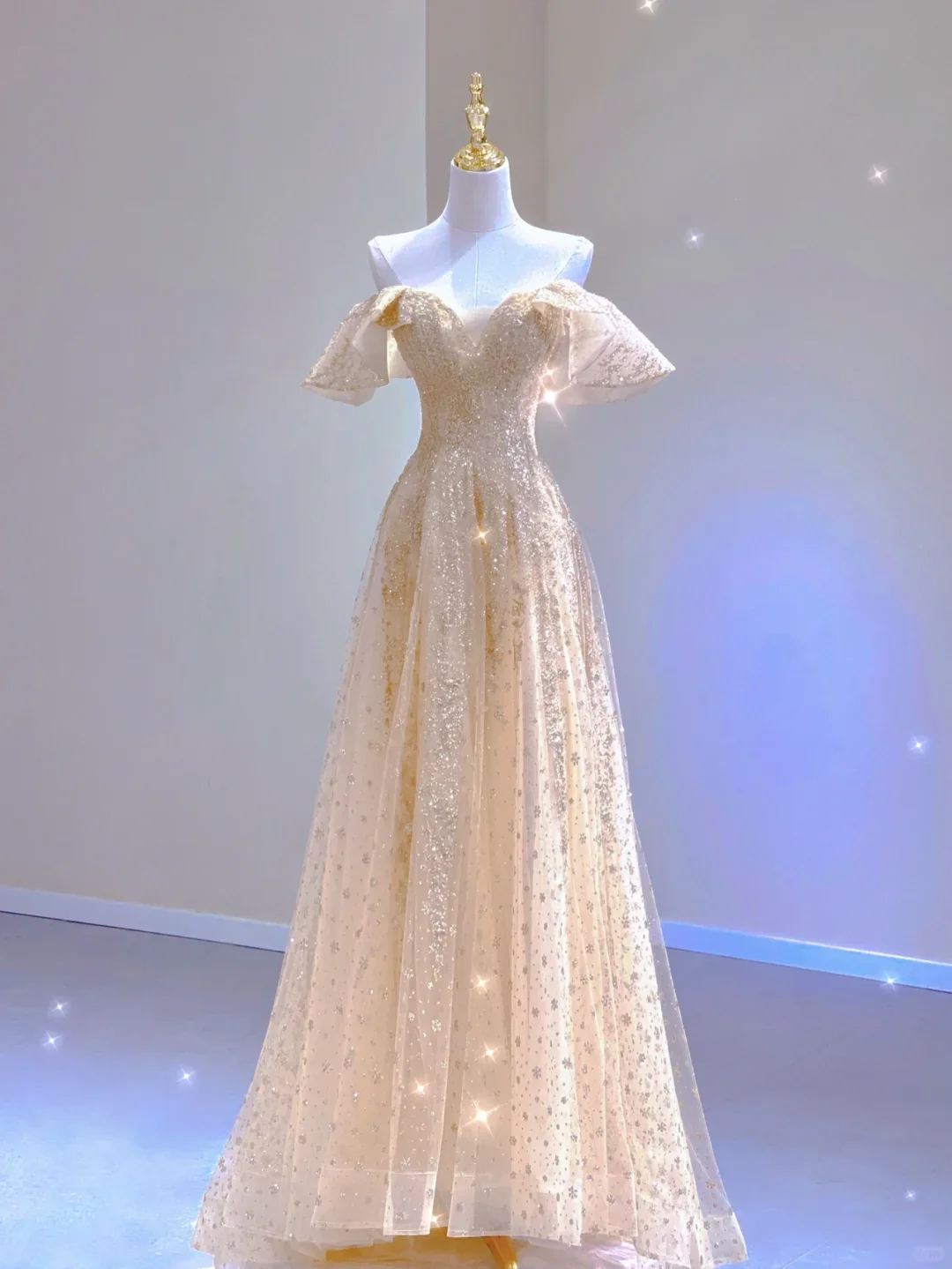 Pretty Ball Gown Off The Shoulder Short Sleeves Prom Dresses Graduation Dress High School Classy Evening Dresses DP392 - Deanwangkt