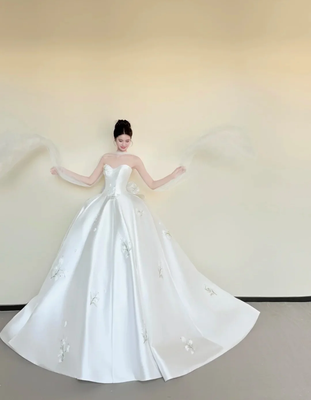 Timeless Sweetheart Neck Luxury Wedding Dresses White Ball Gown Satin Applique Long Bridal Gowns DP2990 - Deanwangkt