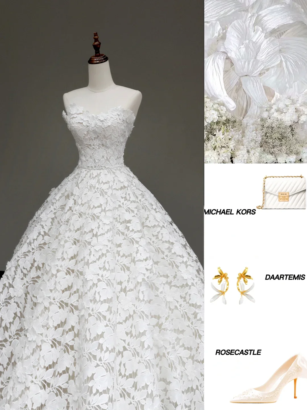Unique Bridal Gown Ball Gown Strapless White Lace Wedding Dresses Bridal Gowns DP653 - Deanwangkt