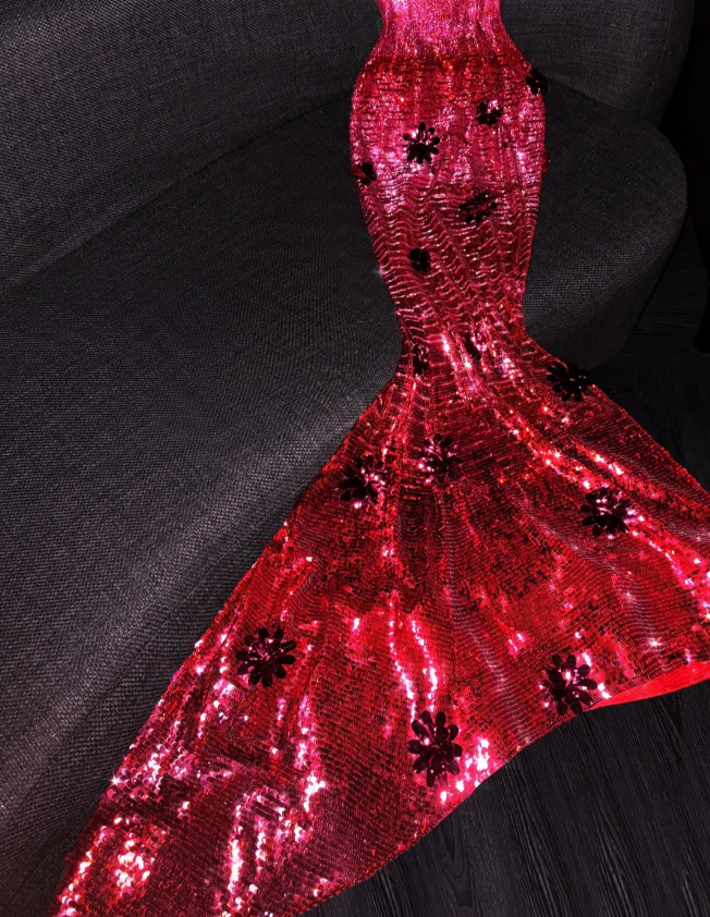 Glam Sweetheart Neck Mermaid Long Prom Dresses Sequin Burgundy New Year's Eve Dress DP3371 - Deanwangkt