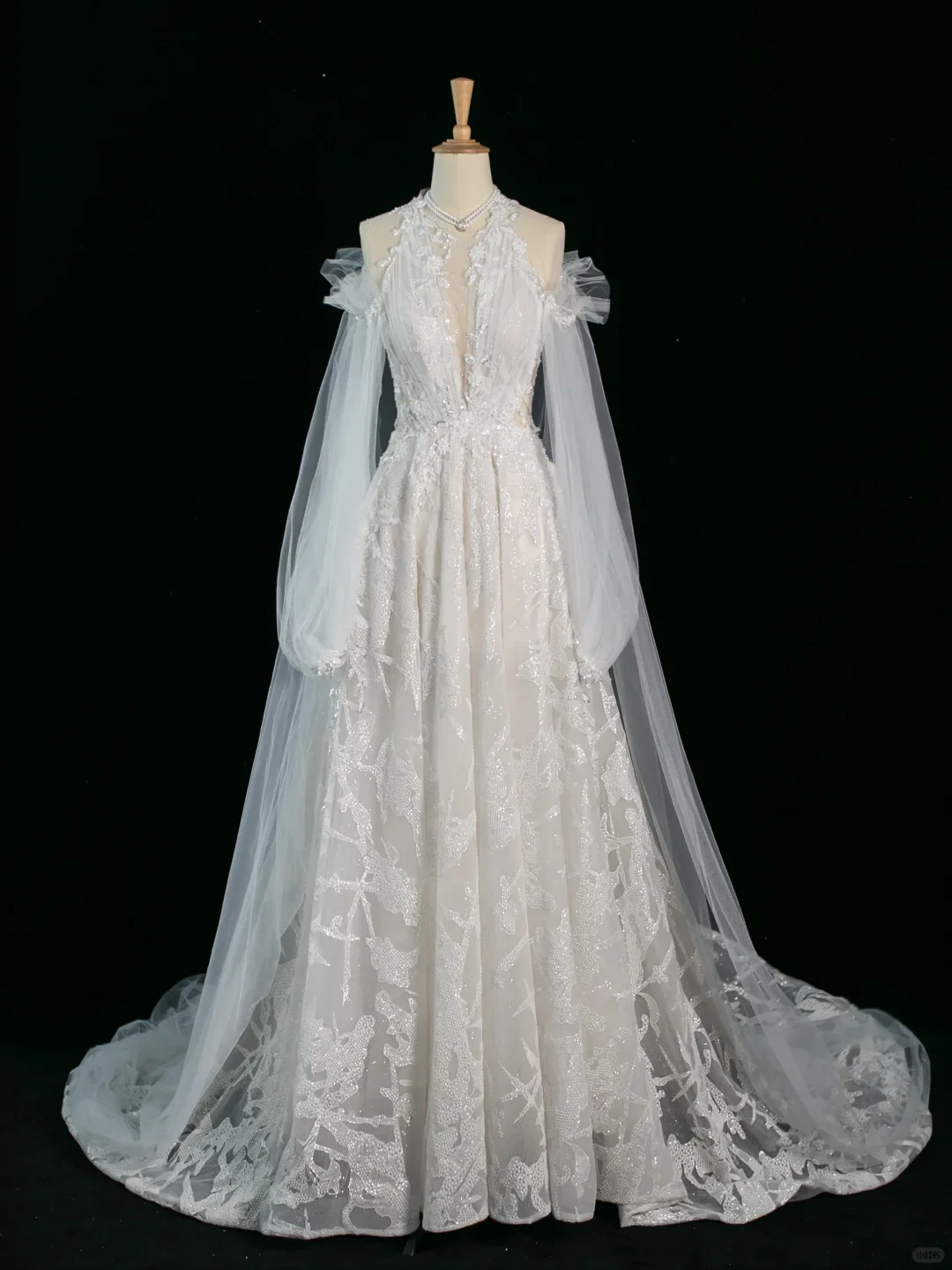 Pretty Wedding Dress A line Scoop Neck Long Sleeves Tulle Lace Vintage Wedding Dresses Bridal Gowns Brides Gown DH366 - Deanwangkt