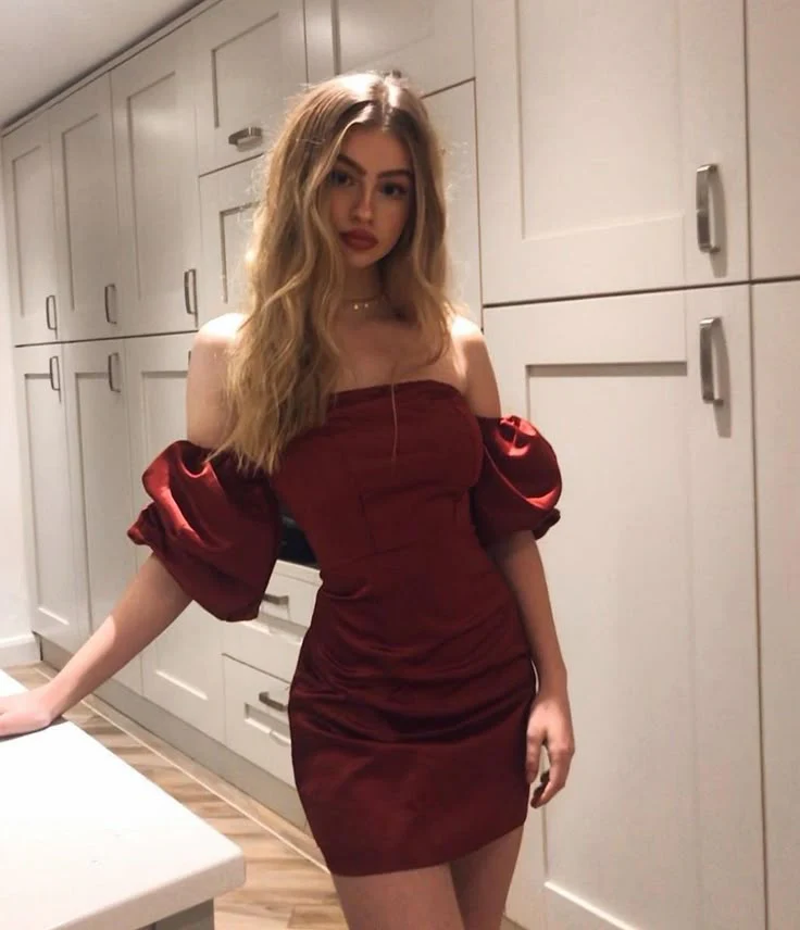 Cute Sheath Strapless Short Satin Burgundy Formal 8th Grade Homecoming Dress Summer Middle School Hoco Dresses Birthday Outfits W1052 - Deanwangkt
