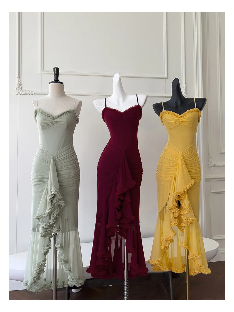 Elegant High Low Spaghetti Straps Sleeveless Long Evening Party Gowns Evening Formal Dresses Prom Dress DH90 - Deanwangkt