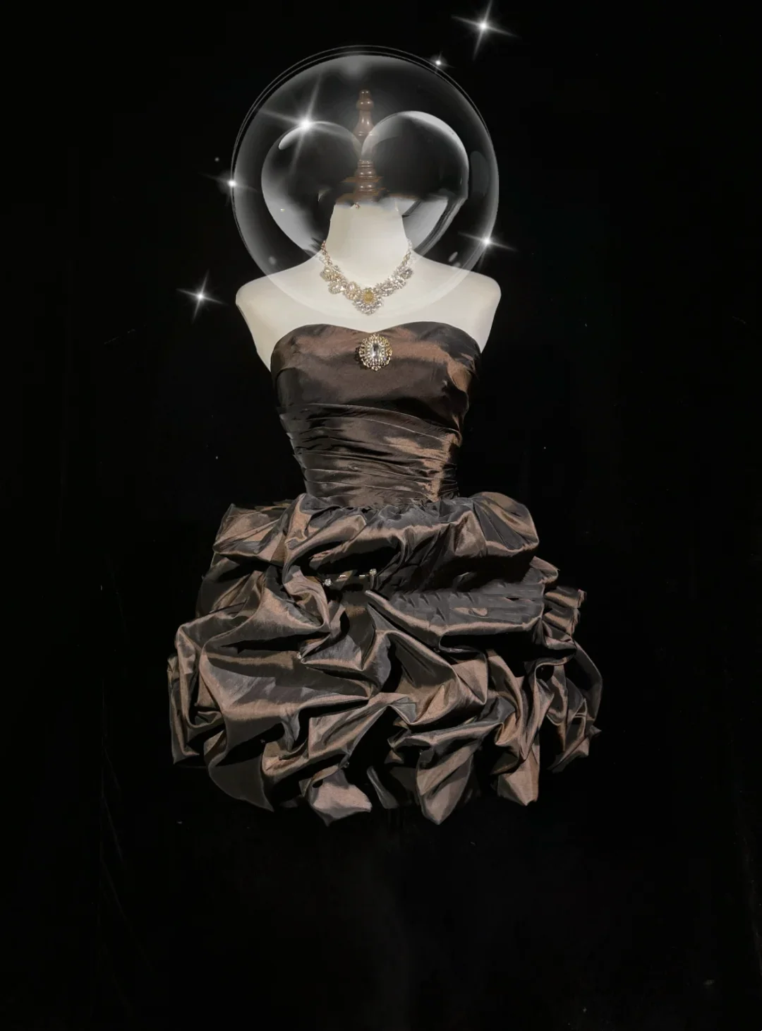 Vintage Ball Gown Sweetheart Taffeta Brown Sleeveless Mini Short Formal 8th Grade Homecoming Dresses Summer Middle School Hoco Dress Homecoming Outfits DH666 - Deanwangkt