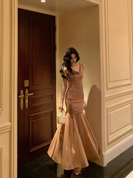 Vintage Mermaid Sleeveless 18th Birthday Dress Party Gown Birthday Outfits For Women DP0199 - Deanwangkt