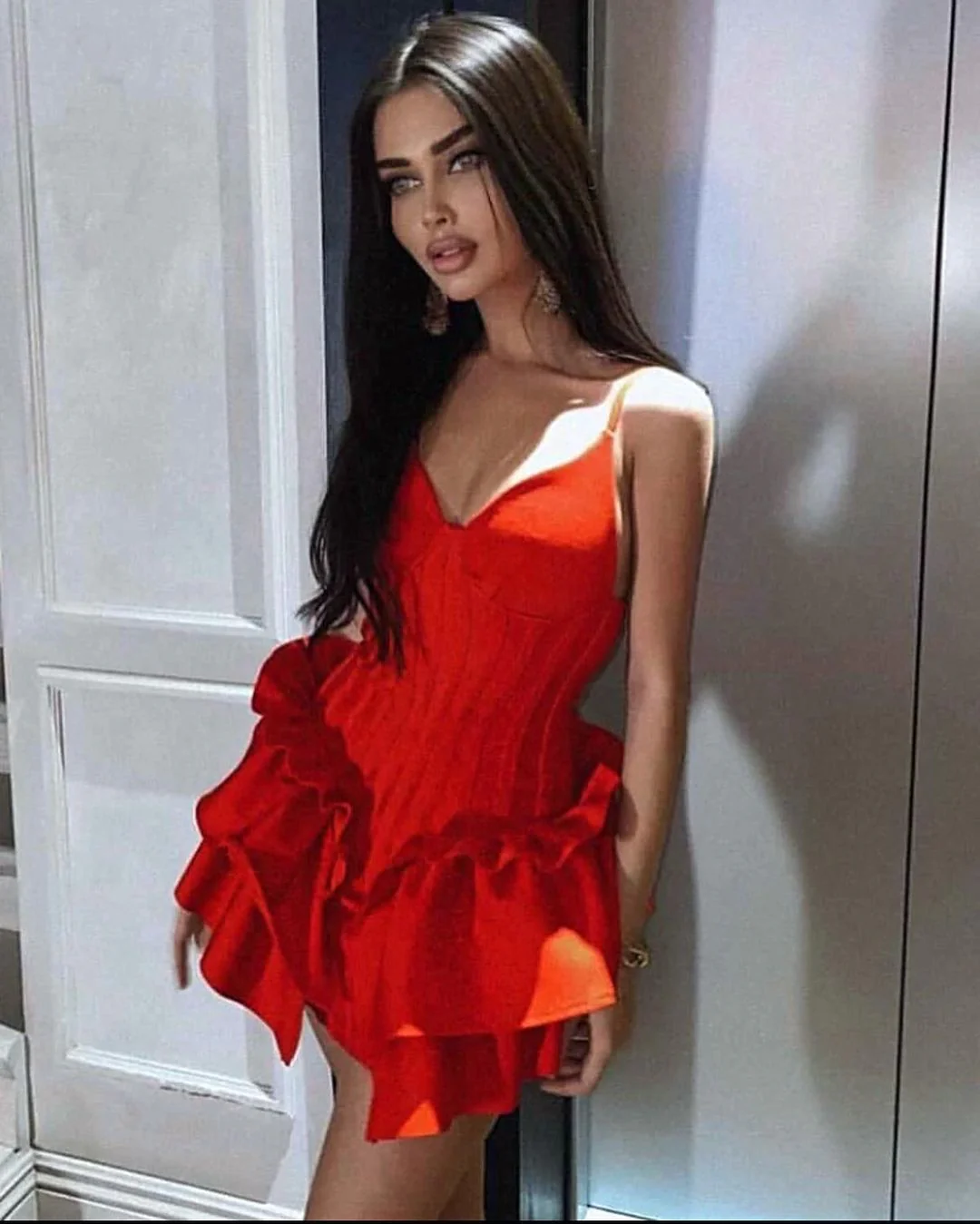 Cute A Line Spaghetti Straps Red Satin Formal Homecoming Dresses 16th Birthday Outfits Graduation Dress Short Mini Hoco Dresses DH2548 - Deanwangkt