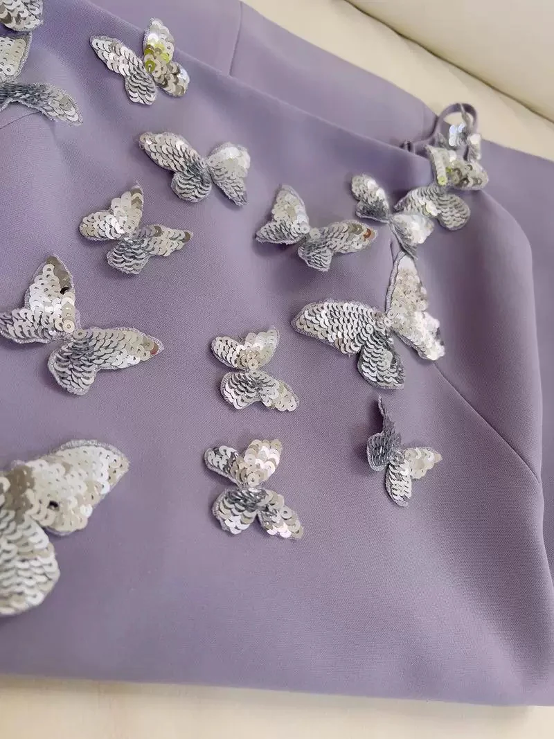 Cute A line Spaghetti Straps Lilac Satin 8th Graduation Dresses Homecoming Dress Summer Middle School Formal Baddie Hoco Dresses Cocktail Dress W921 - Deanwangkt