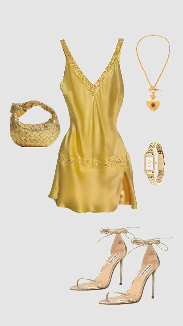 Vintage A line V Neck Satin Yellow Short Beads Formal Homecoming Dresses Short Dresses Party Graduation Dress Hoco Dresses DH2712 - Deanwangkt