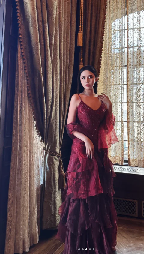 Retro Spaghetti Strap Sheath Long Prom Dresses With Beaded Burgundy Long Formal Dresses DP3190 - Deanwangkt