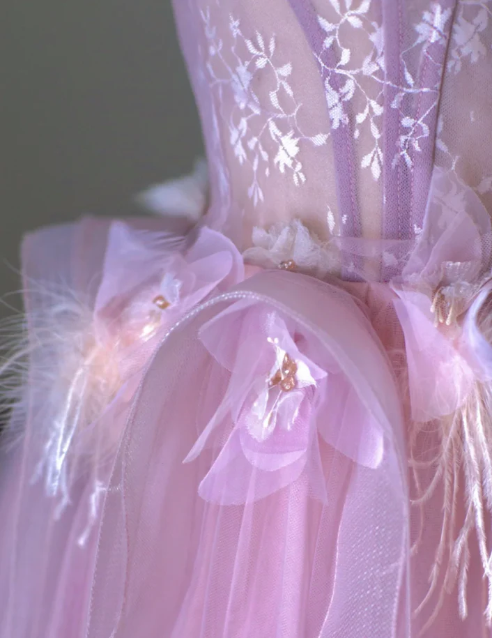 Pretty Ball Gown Strapless Pink Tulle l Sleeveless Long Prom Dresses Evening Dresses DP521 - Deanwangkt