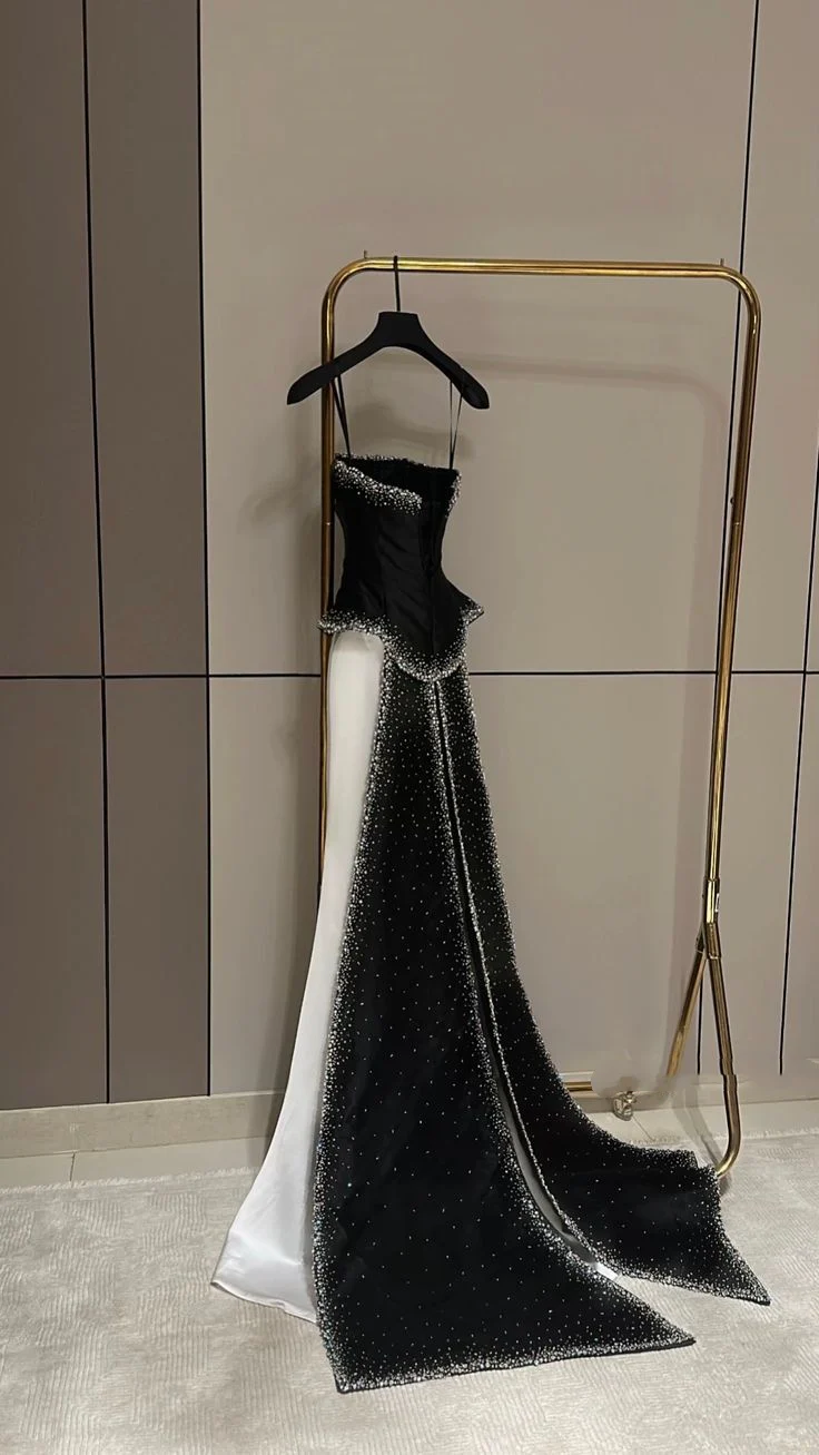 Retro Wedding Dresses Mermaid Strapless Satin Black Long Wedding Dresses Simple Bride Dress Bridal Gowns DH1488 - Deanwangkt
