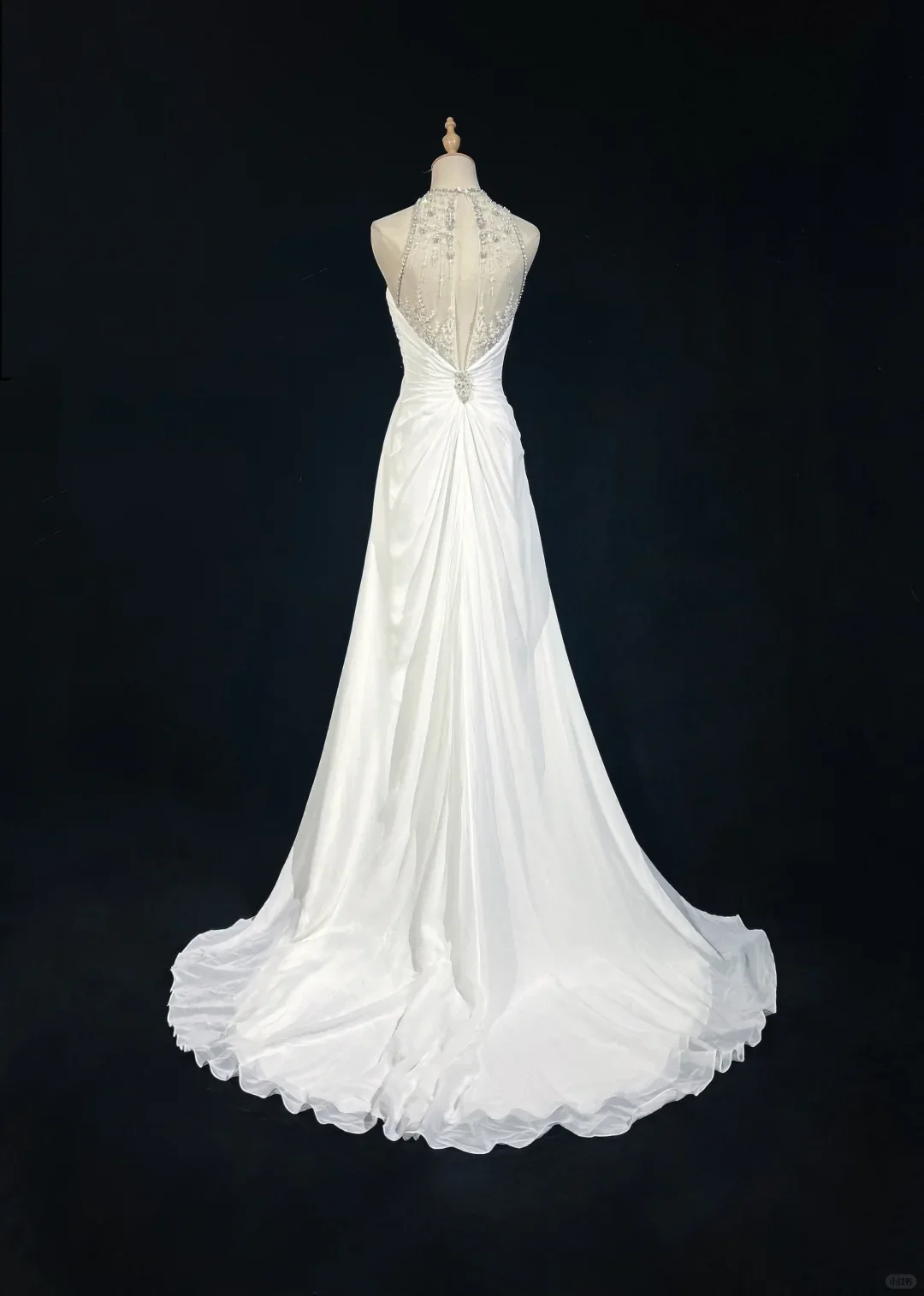 Vintage Bridal Gown 1960s A Line Jewel Neck Chiffon Long White Wedding Dresses Elegant Bridal Gowns DH658 - Deanwangkt
