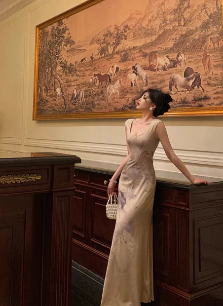 Elegant Sheath Floral Sleeveless 21st Birthday Dress Party Gown Birthday Outfits Birthday Dress Ideas For Women DP545 - Deanwangkt