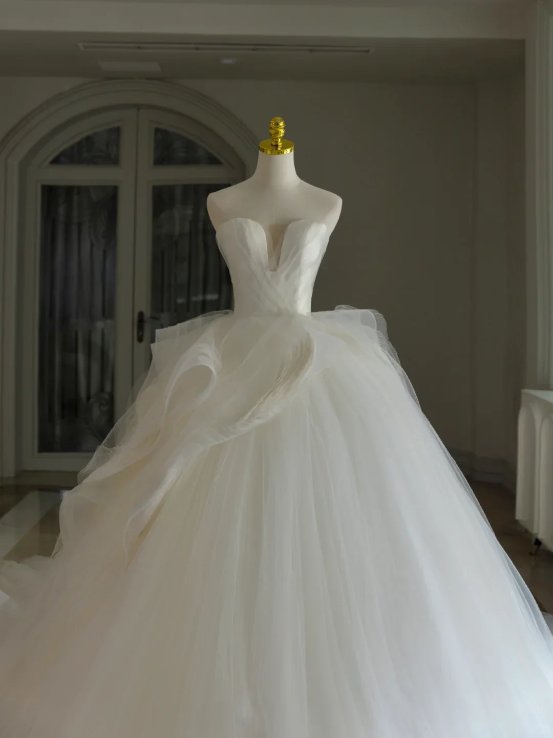 Princess Bridal Dress Ball Gown Sweetheart Tulle White Wedding Dress Long Wedding Dresses Modest Wedding Gowns DH1565 - Deanwangkt