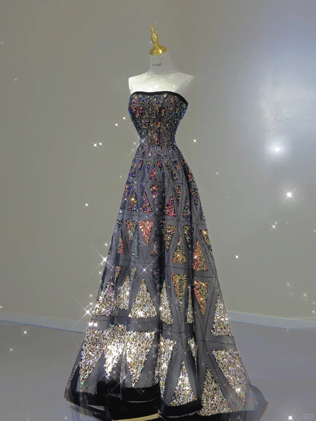 Pretty Ball Gown Strapless Black Sequin Long Prom Dresses Graduation Dress High School Classy Evening Dresses DP398 - Deanwangkt