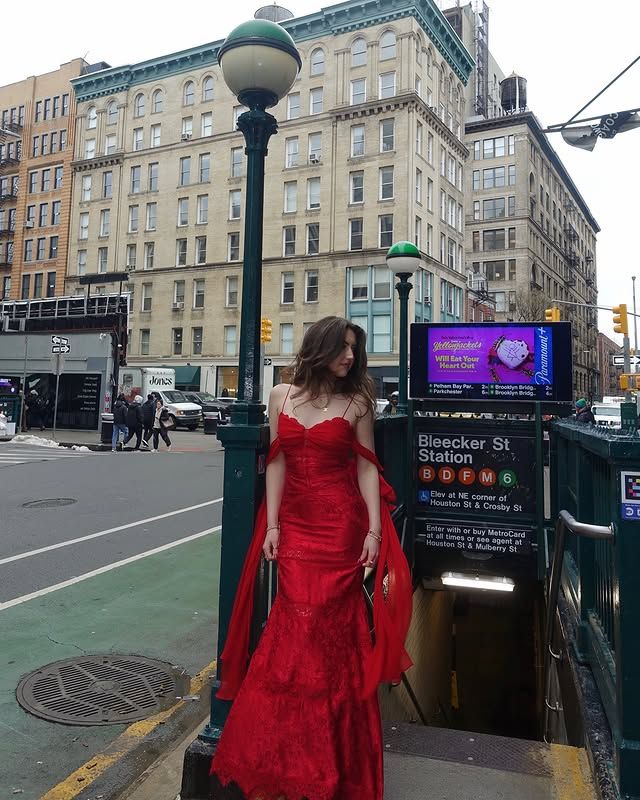 Vintage Mermaid Spaghetti Straps Red Lace Long Prom Dresses Party Dress Summer 22th Birthday Outfits 21st Birthday Dresses DH1036 - Deanwangkt