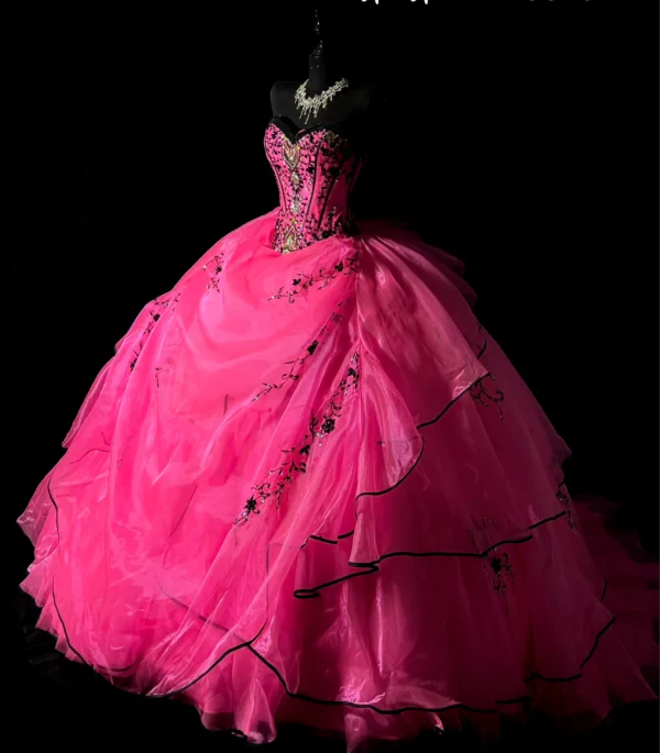 Gorgeous Sweetheart Neck Ball Gowns Pink Tulle Long Quinceanera Dress Formal Gowns Vestido De 15 Anos Sweet 16 Dress DP3242 - Deanwangkt