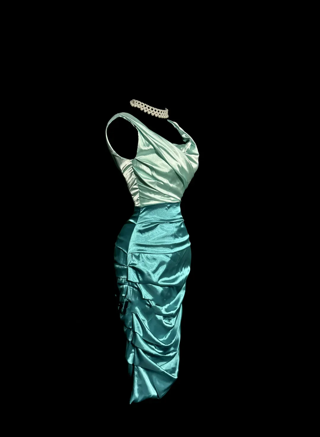Vintage Sheath Square Neck Sleeveless Blue Satin Petite Mother Of Bride Dress Party Gown Knee Length For Summer Women Wedding W861 - Deanwangkt