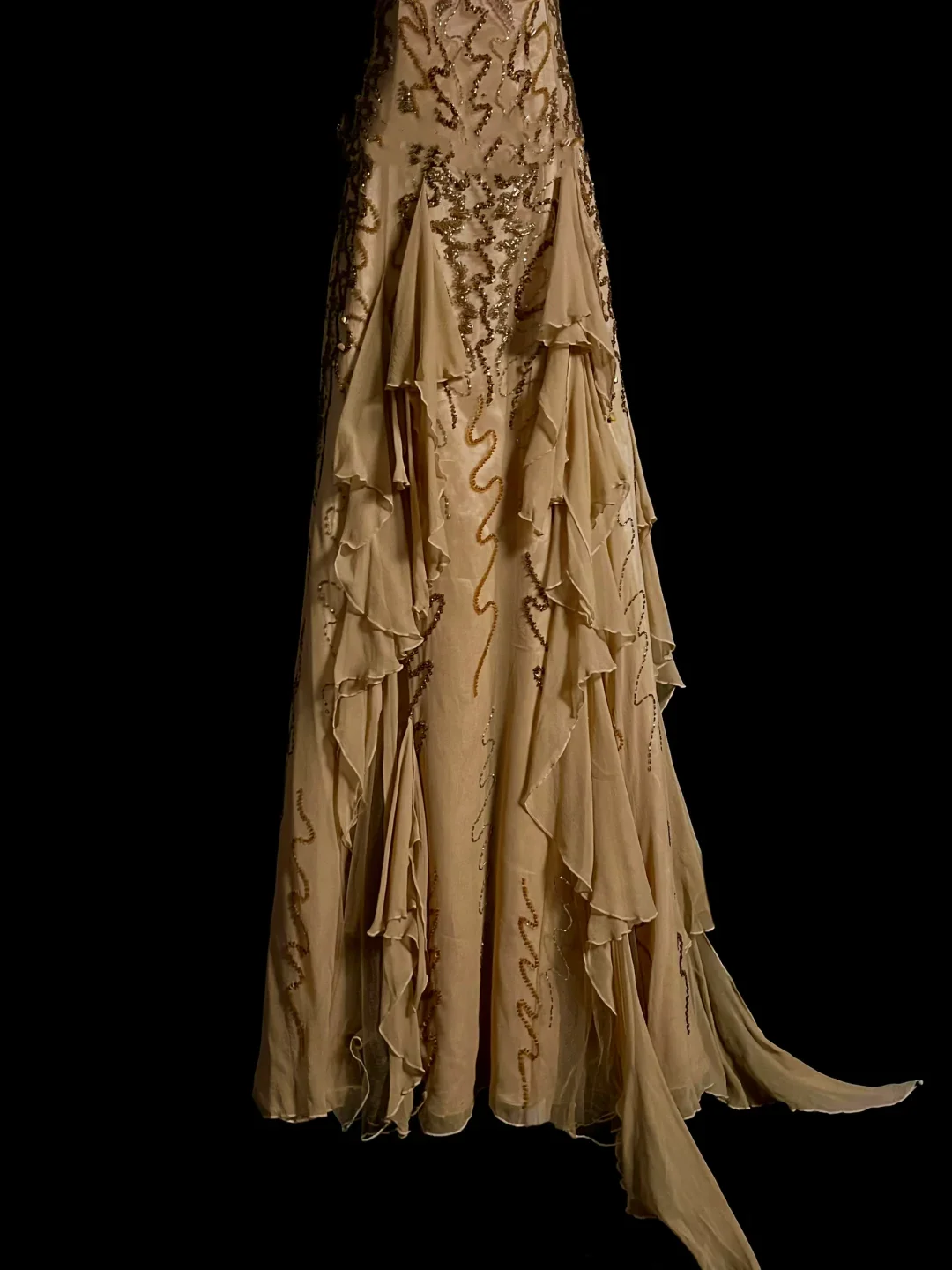 Elegant Glamour Mermaid Sweetheart Sequin Gold Chiffon Long Prom Dresses Party Dress Evening Dress DP925 - Deanwangkt