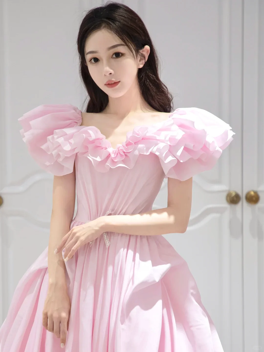 Pretty Ball Gown Sweetheart Satin Pink Long Quinceanera Dress Formal Gowns Vestido De 15 Anos Sweet 16 Dress W0737 - Deanwangkt