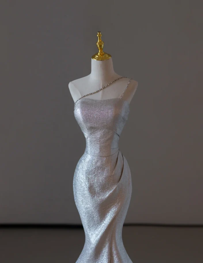 Gorgeous Mermaid Strapless Sequin Sleeveless Long Prom Dresses Graduation Dresses DP526 - Deanwangkt