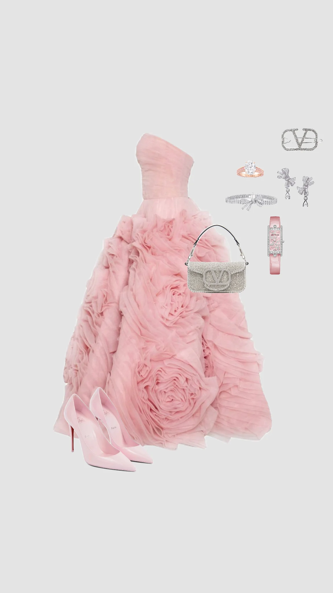 Modest Ball Gown One Shoulder Pink Tulle Sleeveless Long Evening Party Gowns Evening Dress Special Formal Dresses Prom Dress DH1351 - Deanwangkt