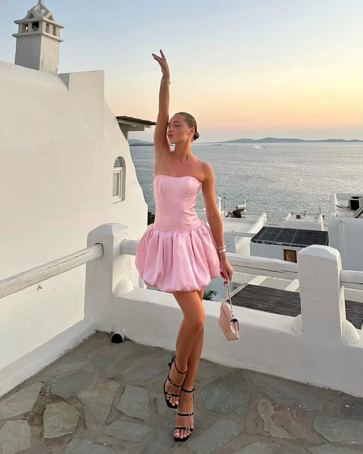 Cute Ball Gown Sweetheart Pink Short Formal Homecoming Dresses Party Graduation Dress Hoco Dresses DH2748 - Deanwangkt