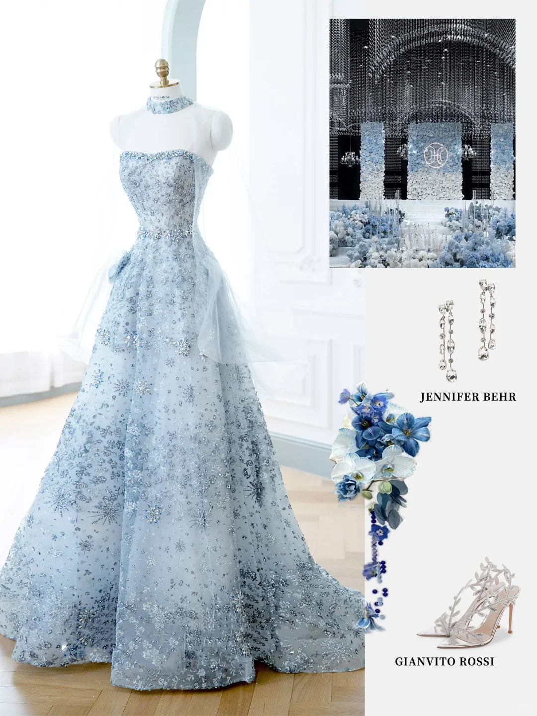Elegant Glamour Ball Gown Sequin Blue Prom Dress Party Dress Evening Dresses DP901 - Deanwangkt