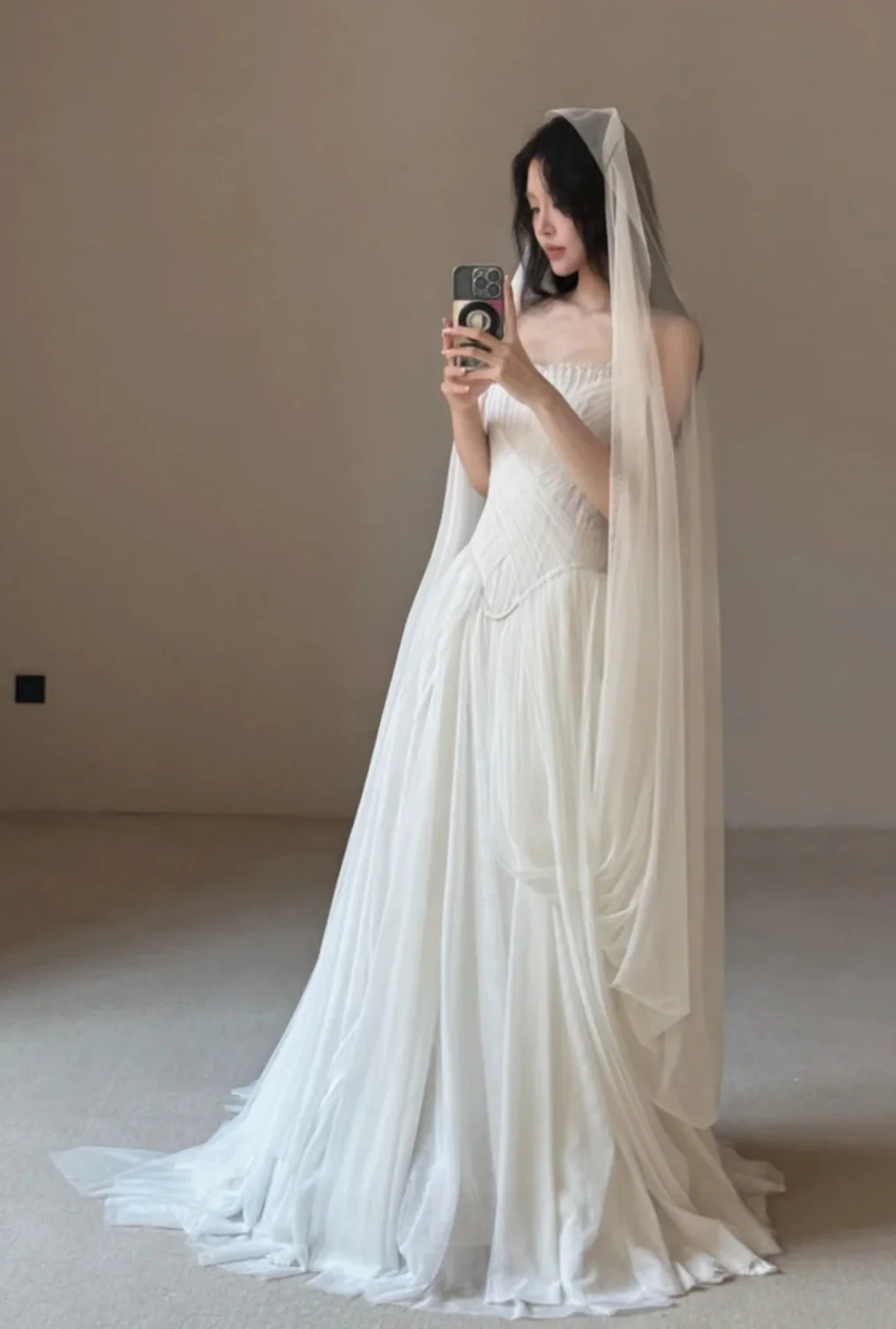 Simple Strapless Sheath Wedding Dresses Chiffon Ivory Bridal Gowns DP3230 - Deanwangkt