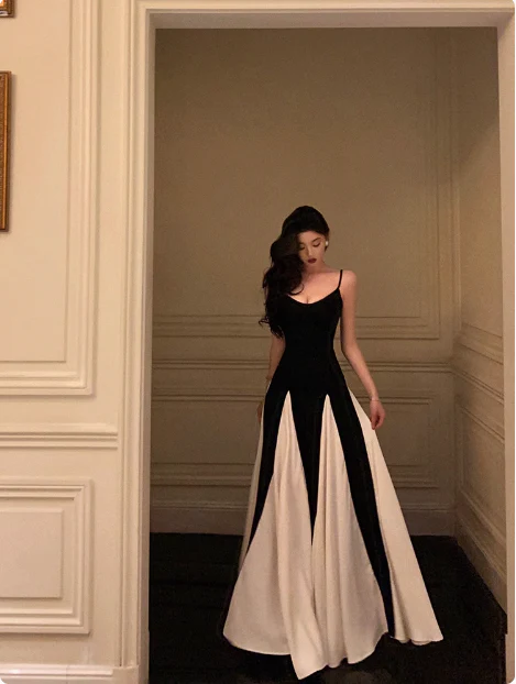 Classy A Line Spaghetti Straps Black Sleeveless 18th Birthday Dress Party Gown Birthday Outfits Birthday Dress Ideas For Women DP561 - Deanwangkt