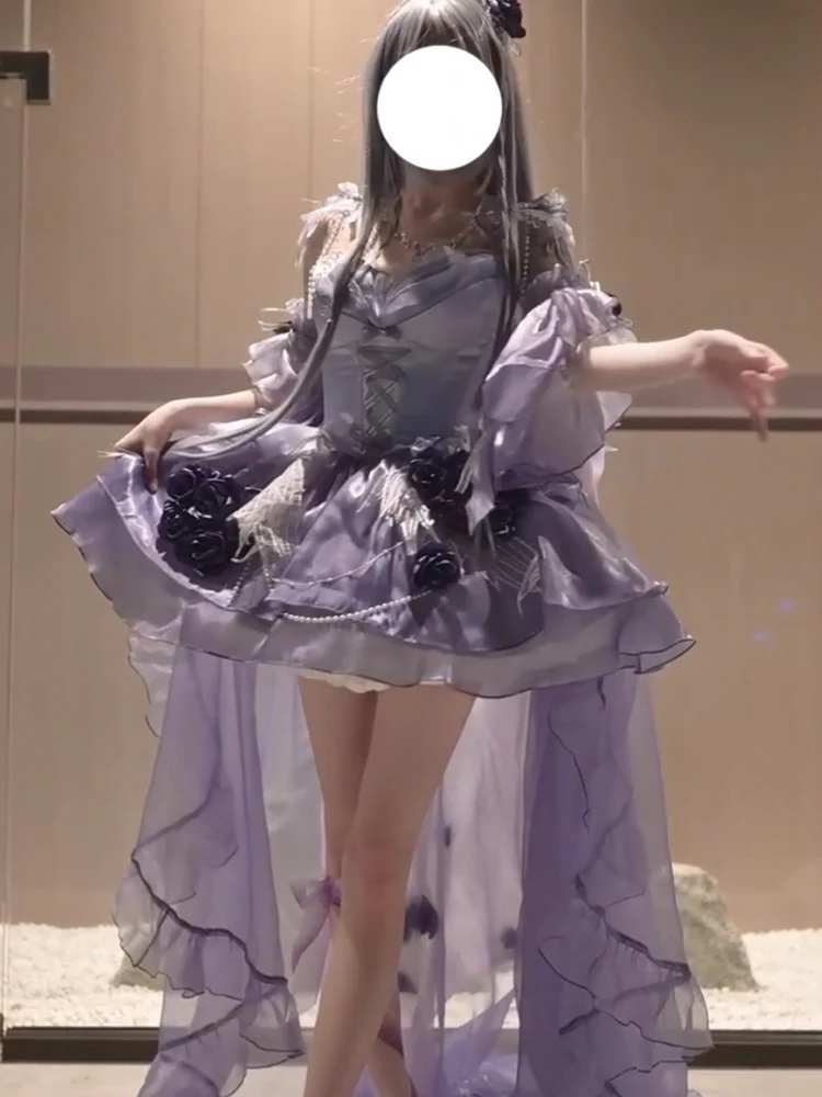 Vintage Ball Gown Spaghetti Straps Chiffon Lilac Summer 18th Birthday Dress High Low Lolita Dress 21st Birthday Outfits DH2417 - Deanwangkt