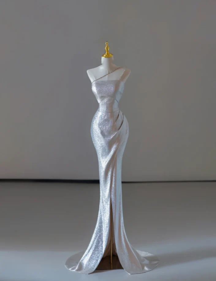 Gorgeous Mermaid Strapless Sequin Sleeveless Long Prom Dresses Graduation Dresses DP526 - Deanwangkt