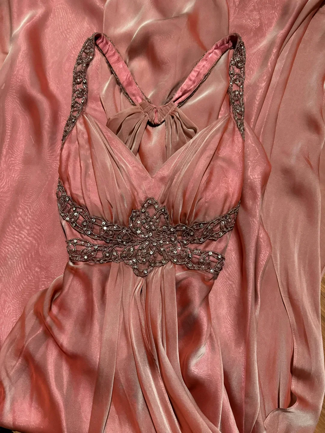 Classy A Line Halter Pink Beads Evening Dress Long Prom Dresses H2956 - Deanwangkt