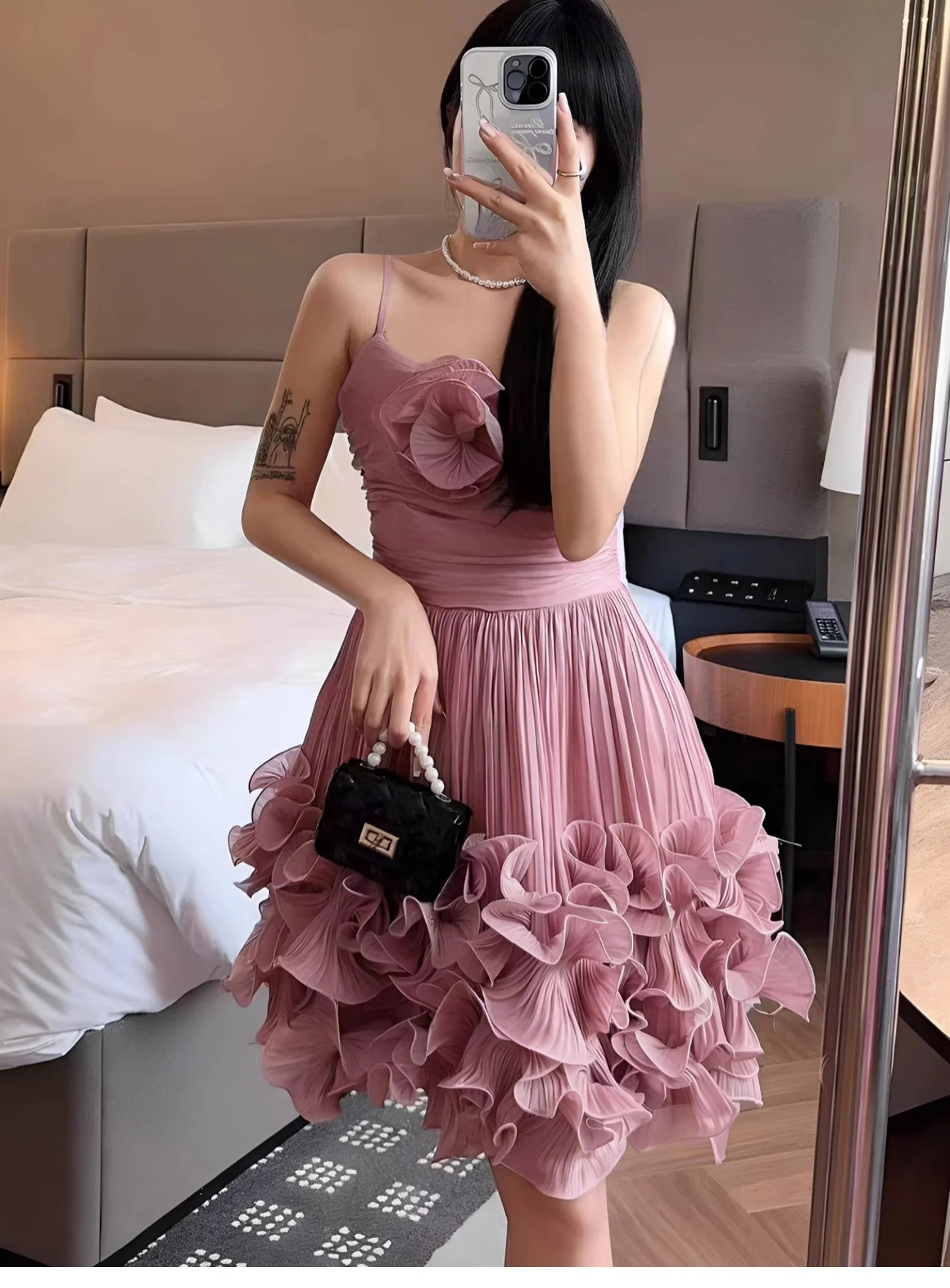 Pretty Ball Gown Spaghetti Straps Dusty Pink Formal Homecoming Dresses Short 16th Birthday Outfits Graduation Dress Mini Hoco Dresses DH2530 - Deanwangkt