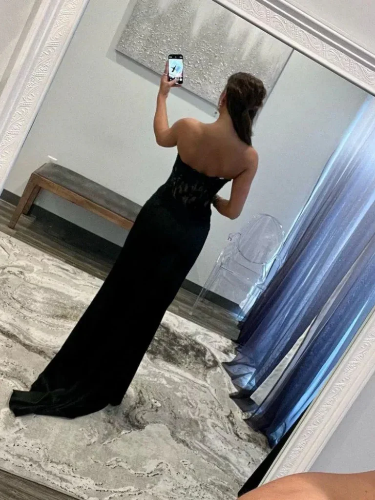 Classy Sweetheart Neck Black Lace Prom Dresses Black Lace Mermaid Formal Evening Dresses Graduation Dress DP475 - Deanwangkt