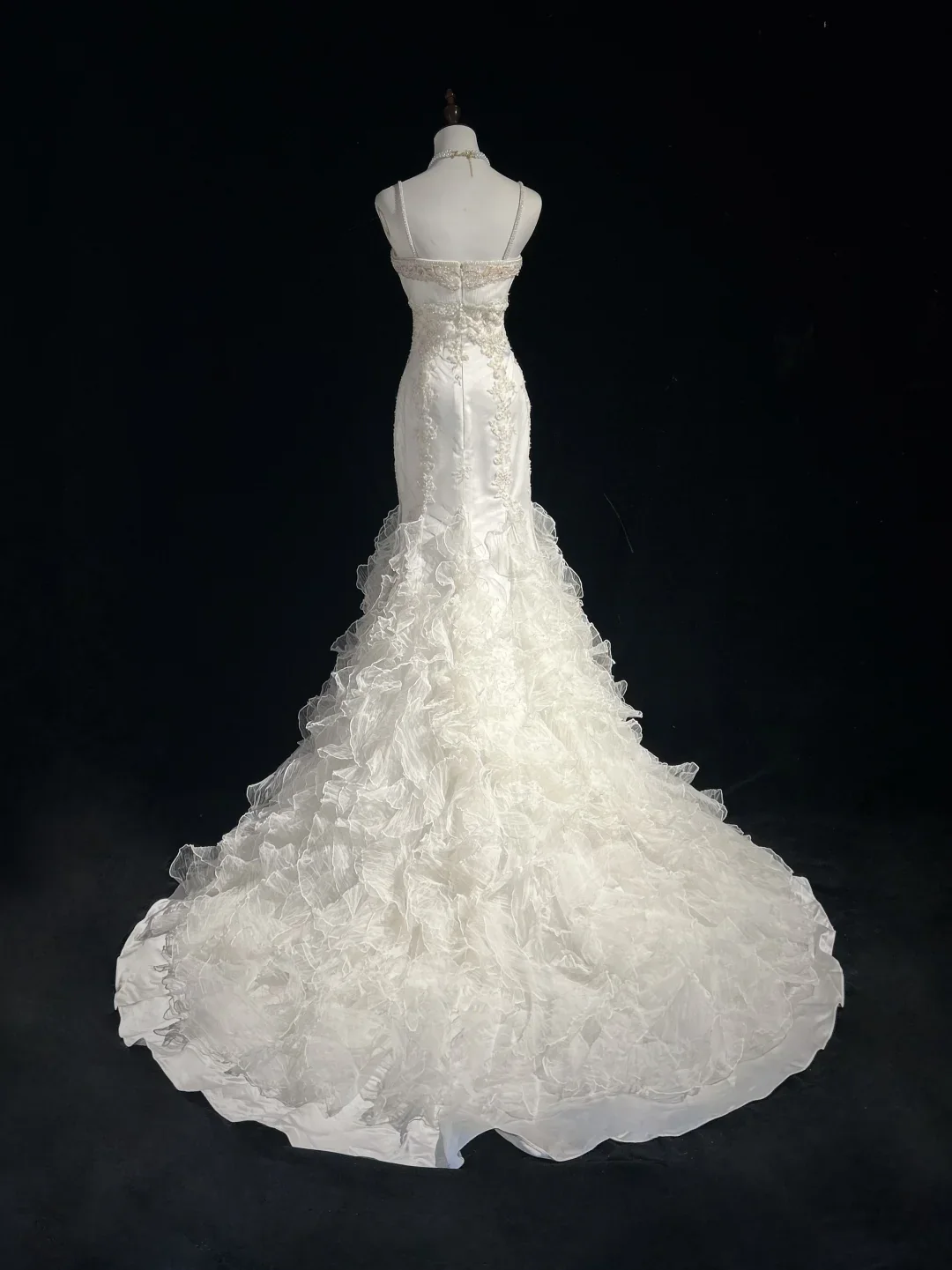 Retro Wedding Dress 1950s 1940s Mermaid Spaghetti Straps Tulle Long Wedding Dresses Bridal Gowns Elegant Brides Gown DH561 - Deanwangkt