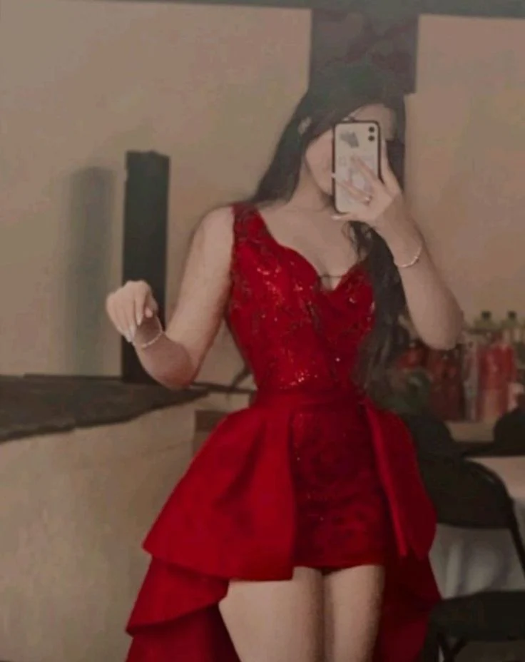 Cute Sheath V Neck Short Red Sequin Formal 8th Grade Homecoming Dress Summer Middle School Hoco Dresses Birthday Outfits W1102 - Deanwangkt